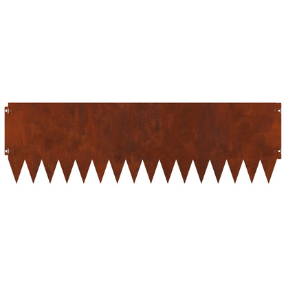Lawn Edging 10 pcs 103 x 30 cm Steel Rusty