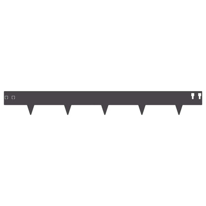 Lawn Edging 50 pcs 100 x 12 cm Steel Black