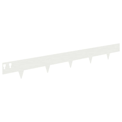 Lawn Edging 10 pcs 100 x 12 cm Steel White