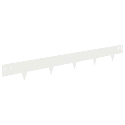 Lawn Edging 50 pcs 100 x 12 cm Steel White