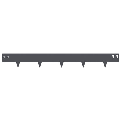 Lawn Edging 50 pcs 100 x 12 cm Steel Anthracite
