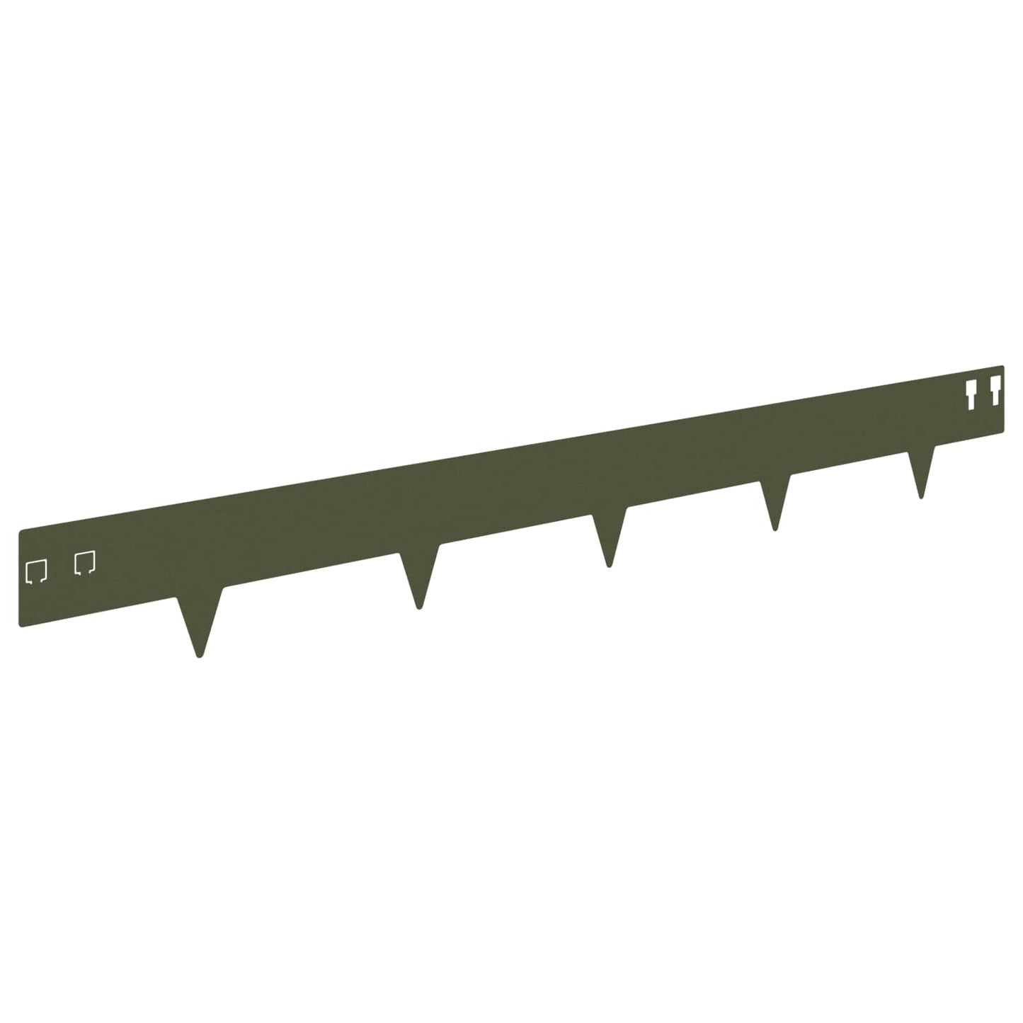Lawn Edging 30 pcs 100 x 12 cm Steel Olive Green