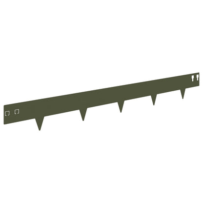 Lawn Edging 30 pcs 100 x 12 cm Steel Olive Green