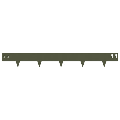 Lawn Edging 30 pcs 100 x 12 cm Steel Olive Green