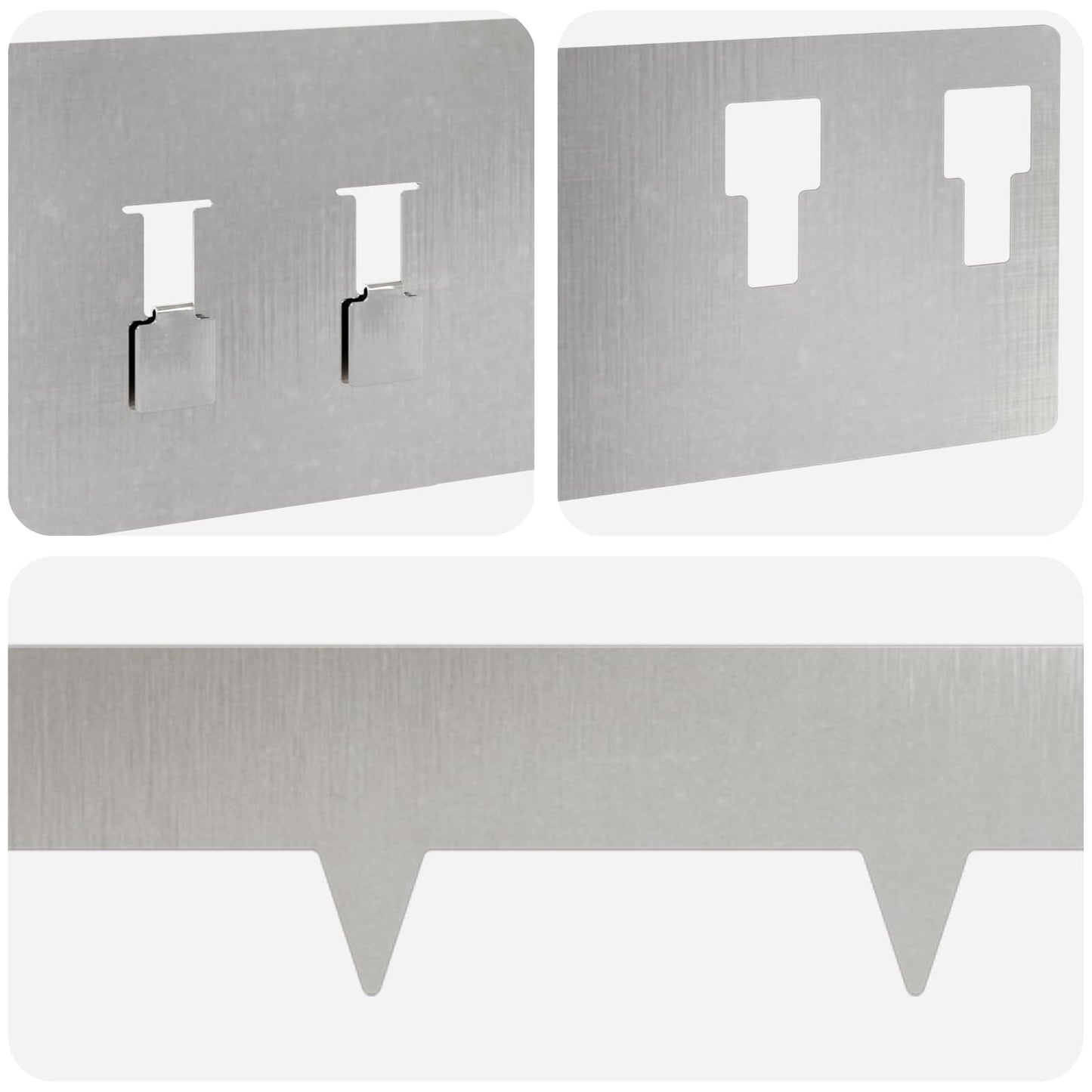 Lawn Edging 20 pcs 100 x 12 cm Steel Silver