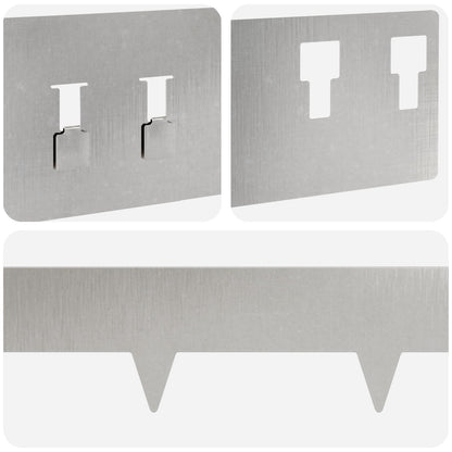 Lawn Edging 20 pcs 100 x 12 cm Steel Silver