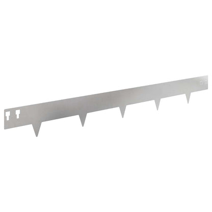 Lawn Edging 20 pcs 100 x 12 cm Steel Silver