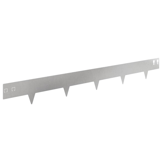 Lawn Edging 50 pcs 100 x 12 cm Steel Silver