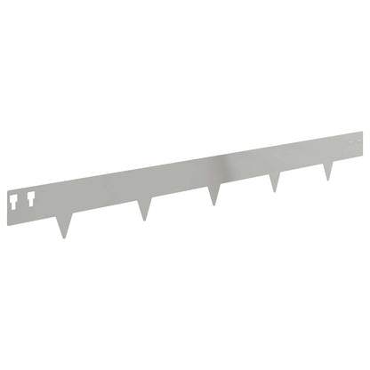 Lawn Edging 20 pcs 100 x 12 cm Steel Silver