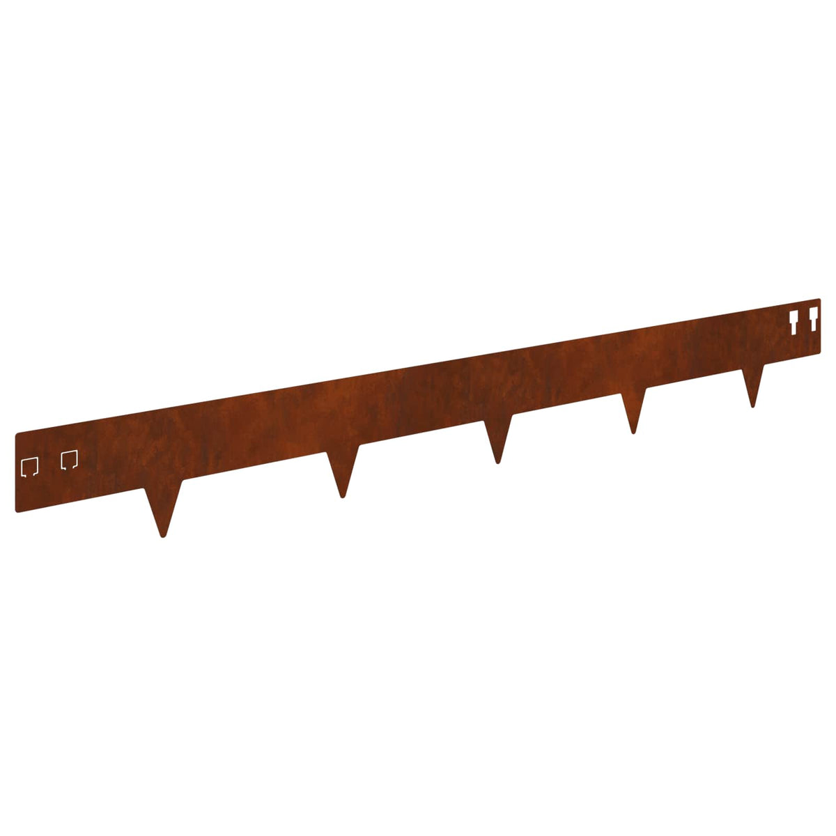 Lawn Edging 30 pcs 100 x 12 cm Steel Rusty