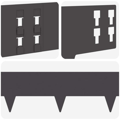 Lawn Edging 30 pcs 100 x 15 cm Steel Black