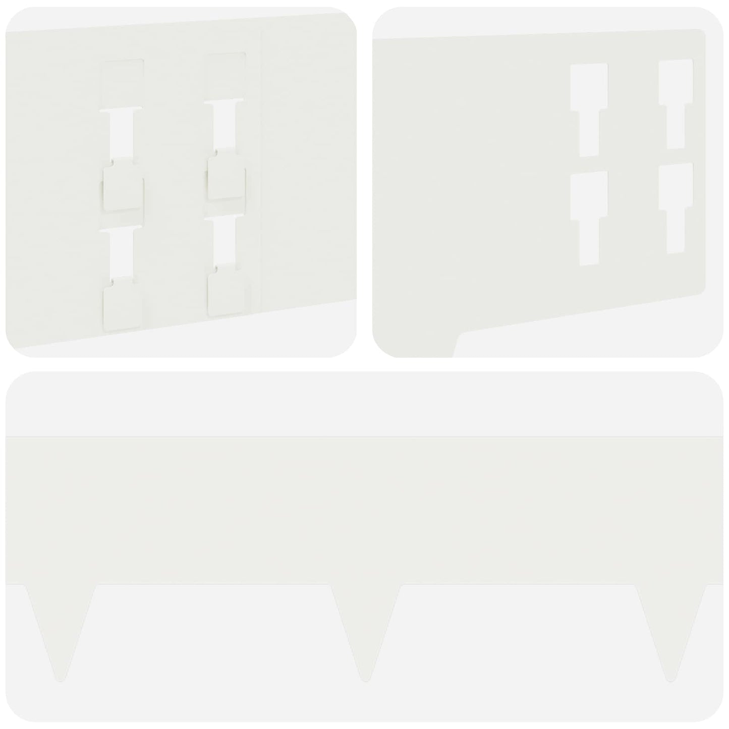 Lawn Edging 20 pcs 100 x 15 cm Steel White