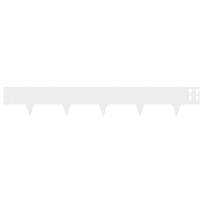 Lawn Edging 20 pcs 100 x 15 cm Steel White