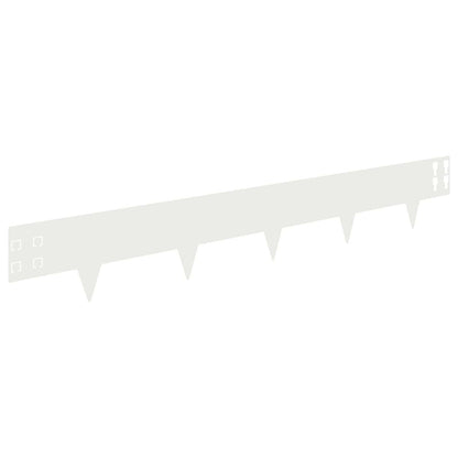 Lawn Edging 30 pcs 100 x 15 cm Steel White