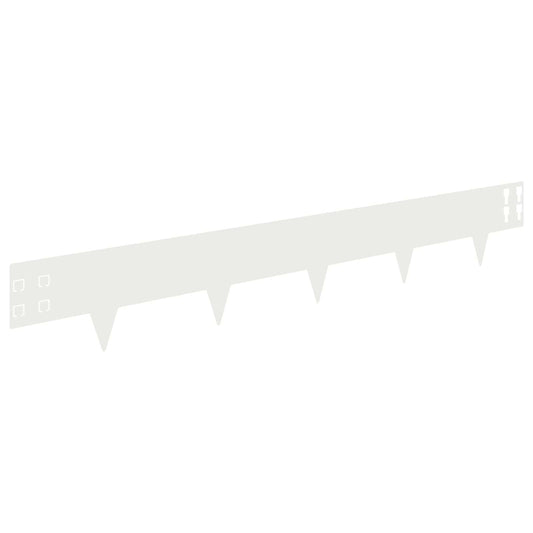 Lawn Edging 50 pcs 100 x 15 cm Steel White