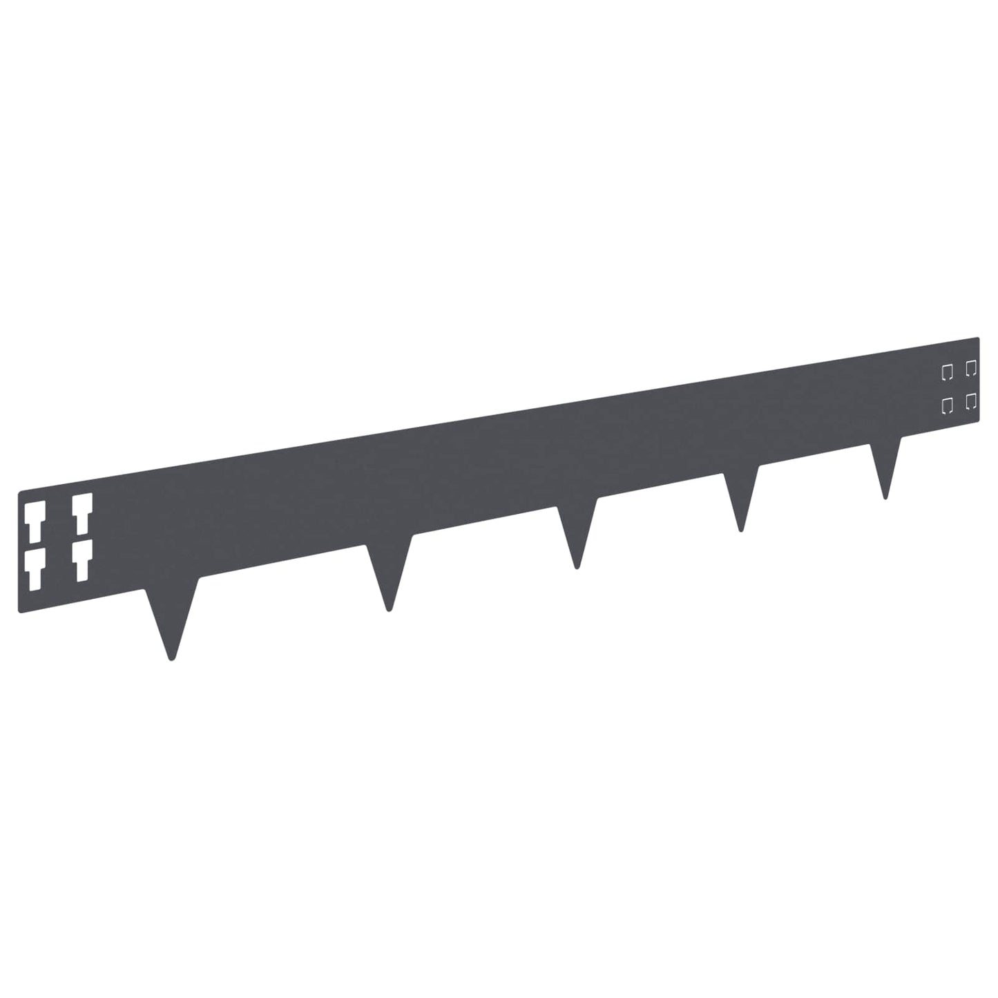 Lawn Edging 30 pcs 100 x 15 cm Steel Anthracite