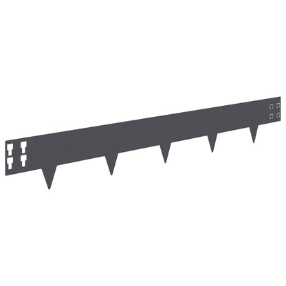Lawn Edging 30 pcs 100 x 15 cm Steel Anthracite
