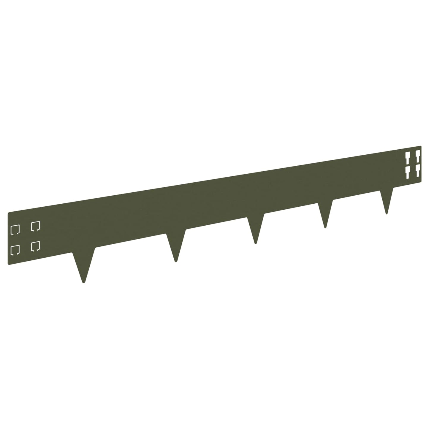 Lawn Edging 10 pcs 100 x 15 cm Steel Olive Green