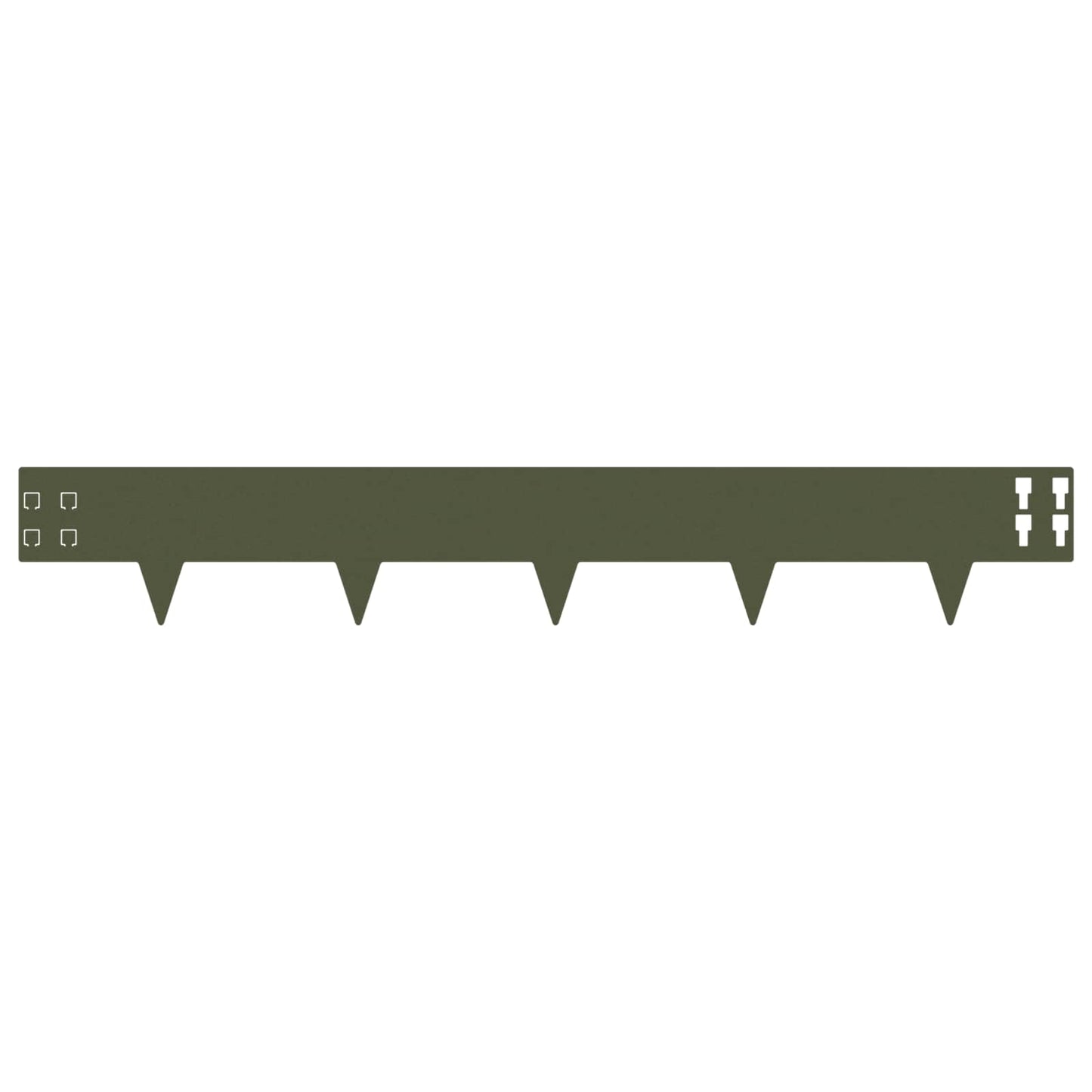 Lawn Edging 20 pcs 100 x 15 cm Steel Olive Green