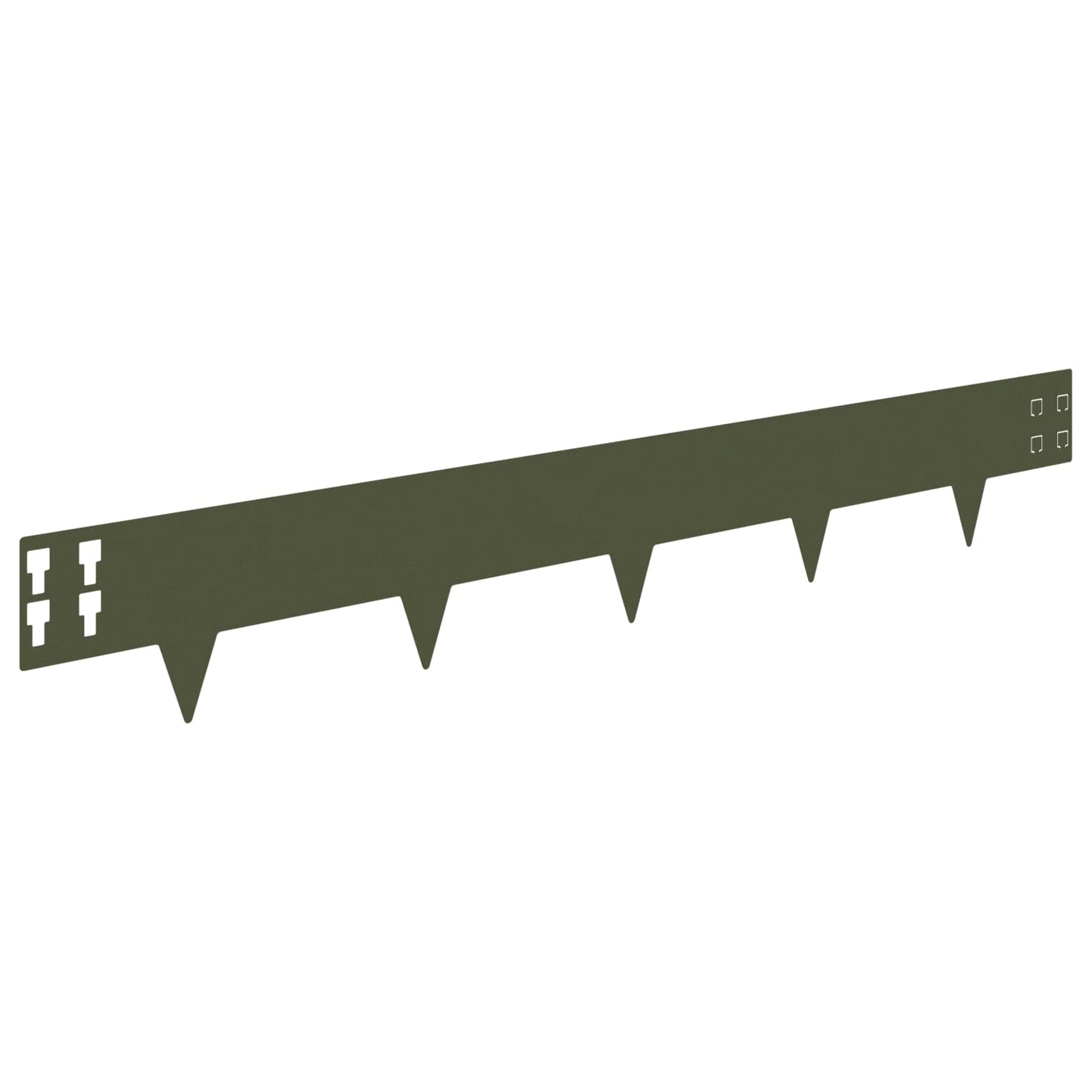 Lawn Edging 30 pcs 100 x 15 cm Steel Olive Green