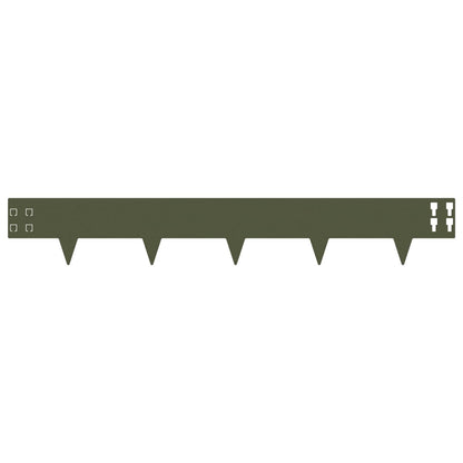 Lawn Edging 30 pcs 100 x 15 cm Steel Olive Green