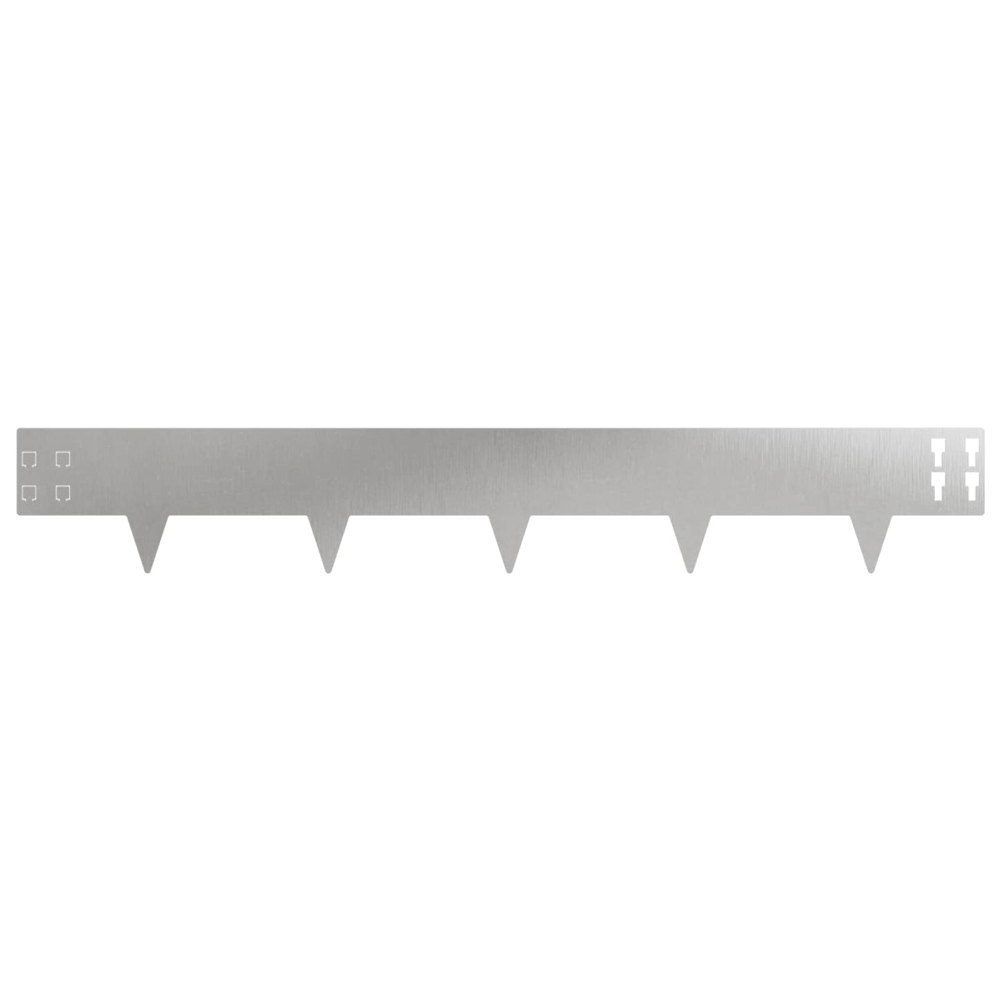 Lawn Edging 50 pcs 100 x 15 cm Steel Silver