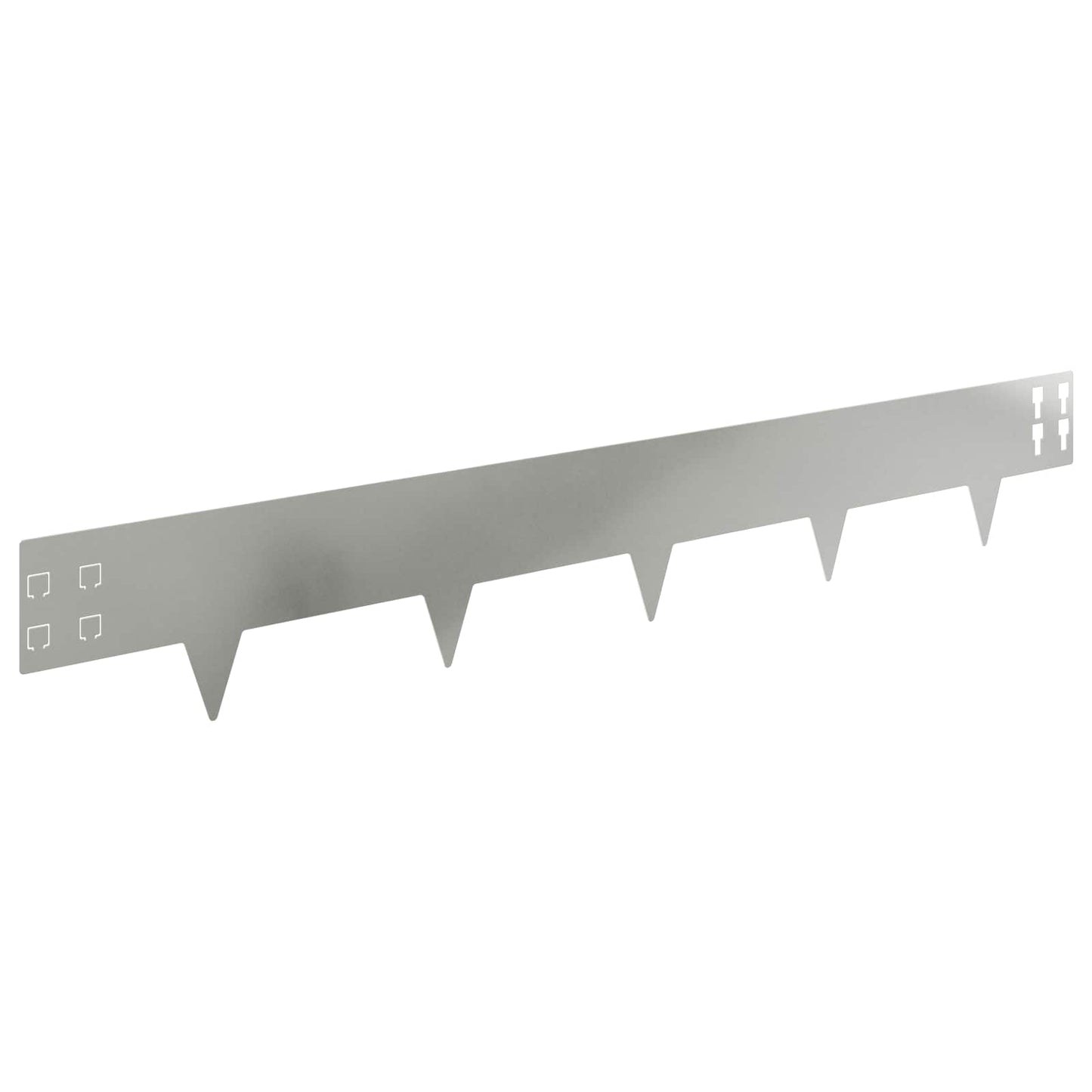 Lawn Edging 20 pcs 100 x 15 cm Steel Silver