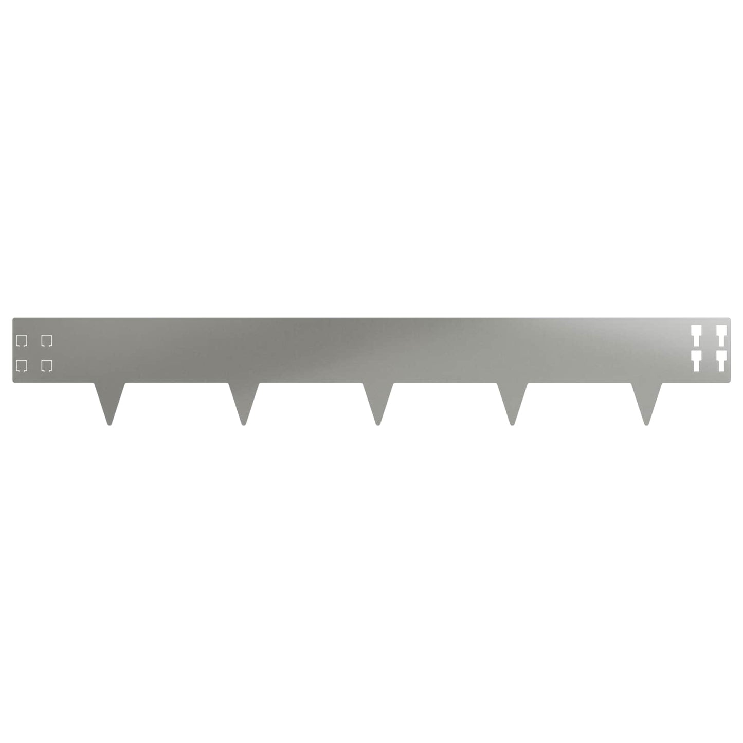 Lawn Edging 50 pcs 100 x 15 cm Steel Silver