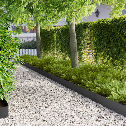 Lawn Edging 30 pcs 100 x 20 cm Steel Black