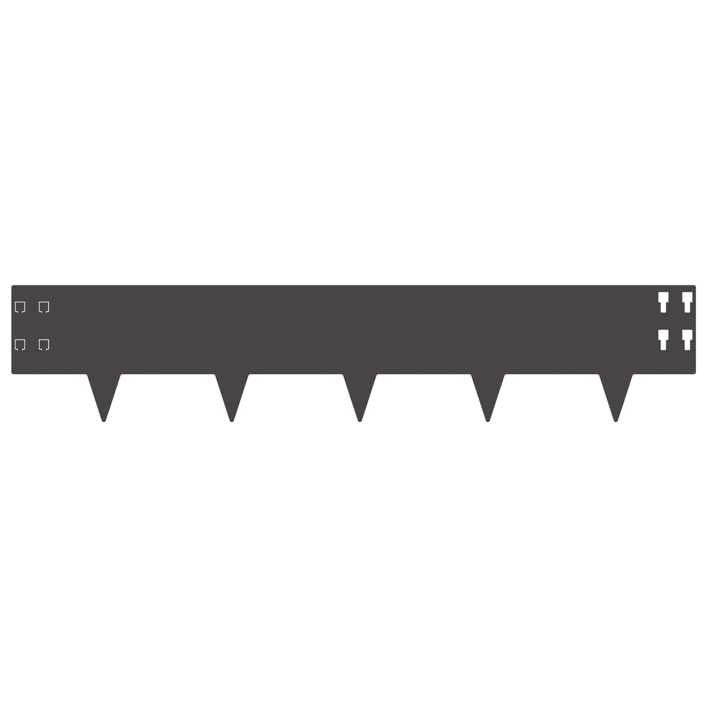 Lawn Edging 30 pcs 100 x 20 cm Steel Black