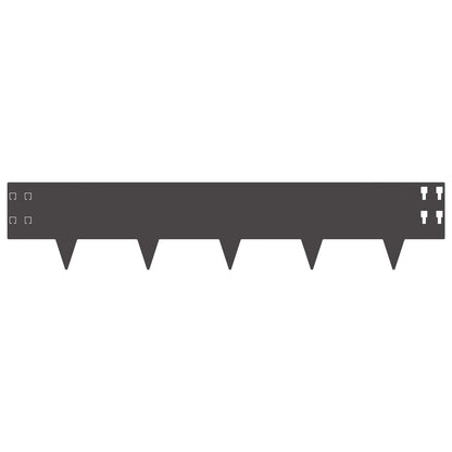 Lawn Edging 30 pcs 100 x 20 cm Steel Black