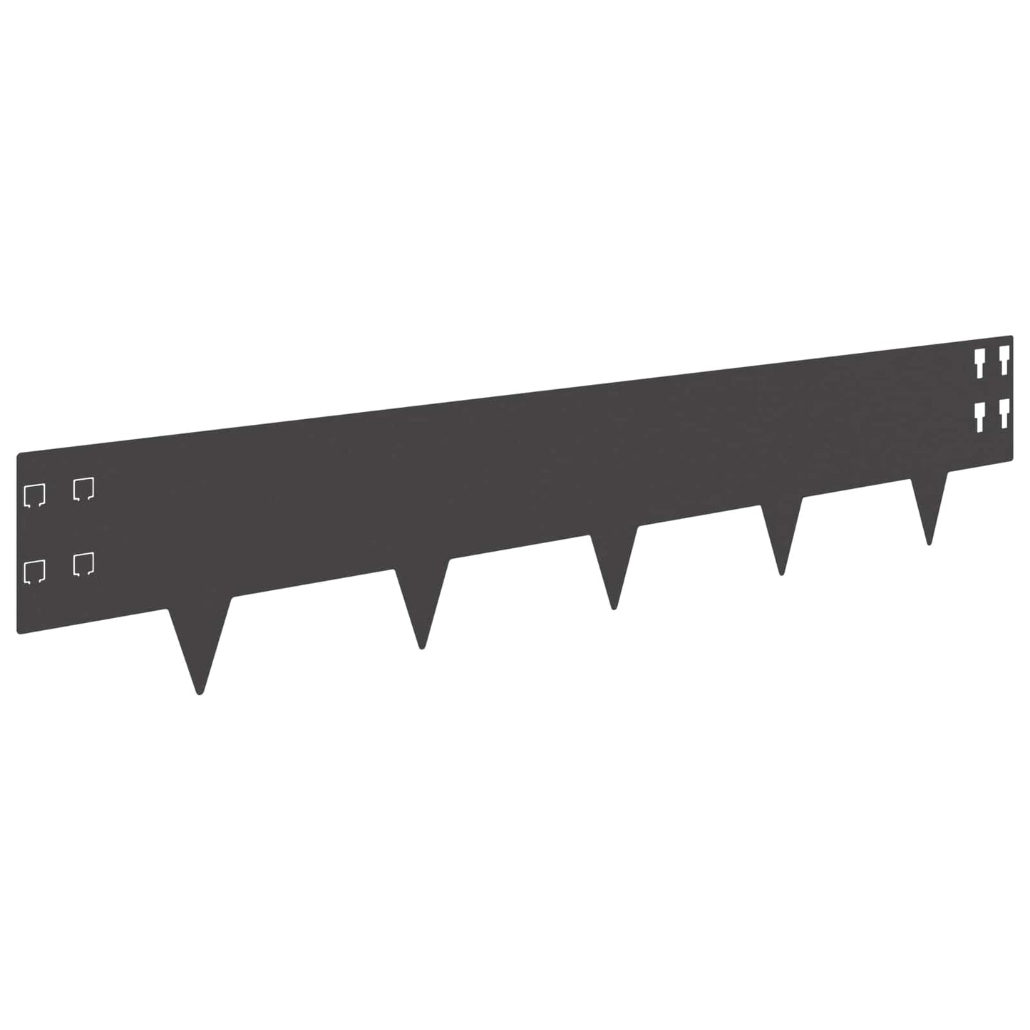 Lawn Edging 50 pcs 100 x 20 cm Steel Black