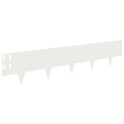 Lawn Edging 30 pcs 100 x 20 cm Steel White