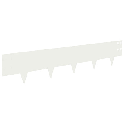Lawn Edging 50 pcs 100 x 20 cm Steel White