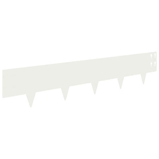 Lawn Edging 50 pcs 100 x 20 cm Steel White