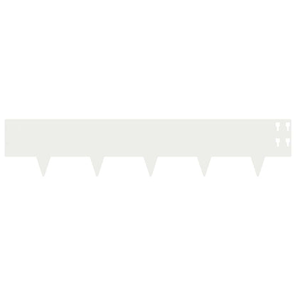 Lawn Edging 50 pcs 100 x 20 cm Steel White