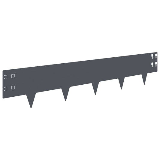 Lawn Edging 20 pcs 100 x 20 cm Steel Anthracite