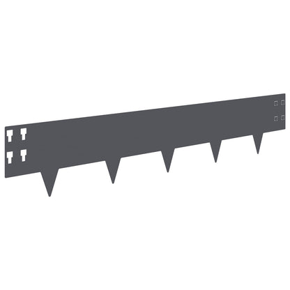 Lawn Edging 20 pcs 100 x 20 cm Steel Anthracite