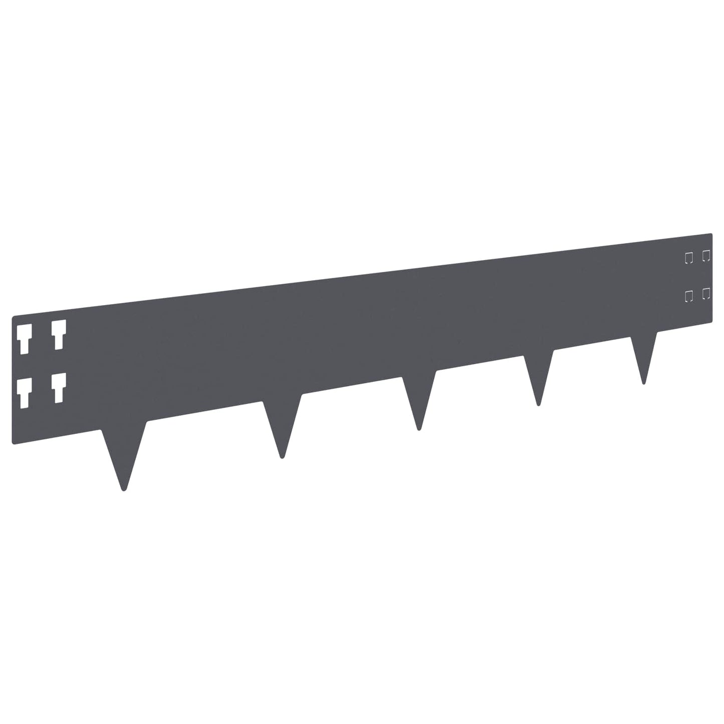 Lawn Edging 50 pcs 100 x 20 cm Steel Anthracite