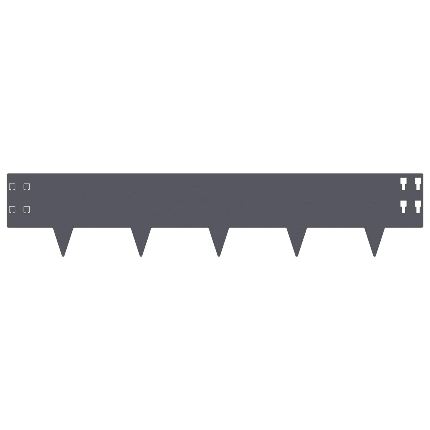 Lawn Edging 50 pcs 100 x 20 cm Steel Anthracite