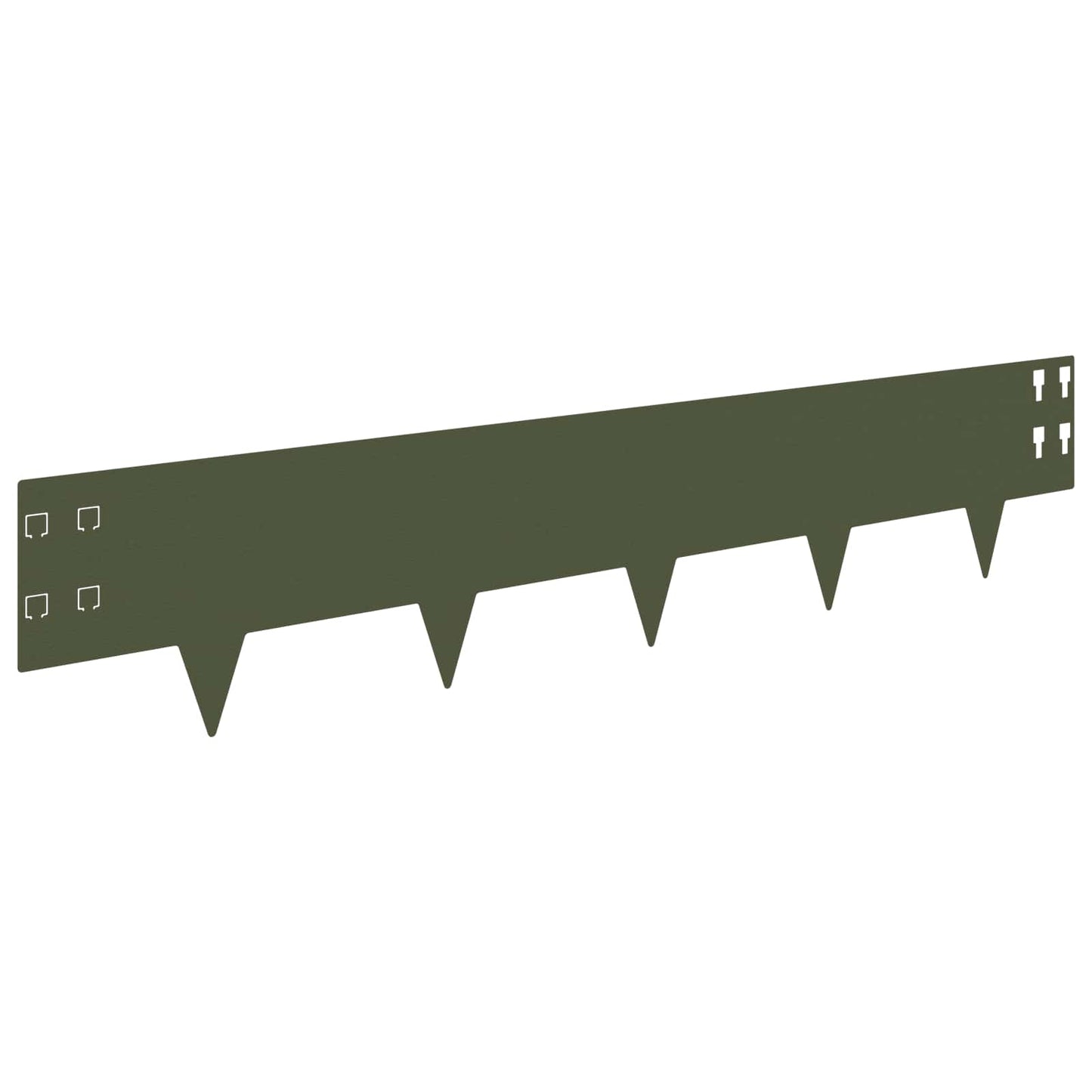 Lawn Edging 20 pcs 100 x 20 cm Steel Olive Green