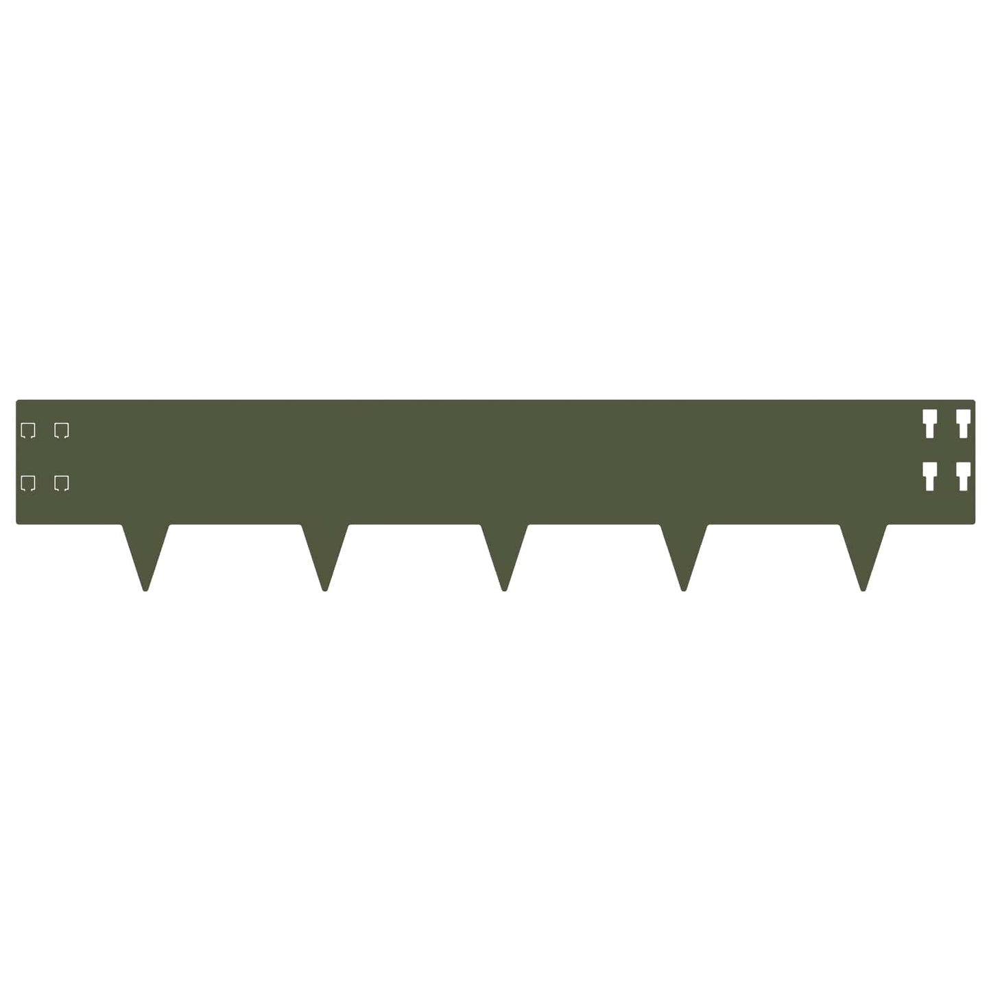 Lawn Edging 20 pcs 100 x 20 cm Steel Olive Green