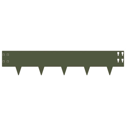 Lawn Edging 30 pcs 100 x 20 cm Steel Olive Green