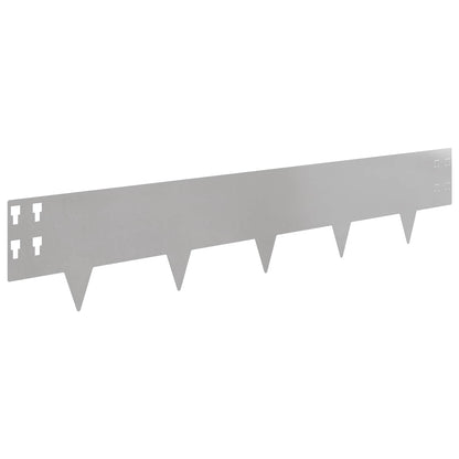 Lawn Edging 20 pcs 100 x 20 cm Steel Silver