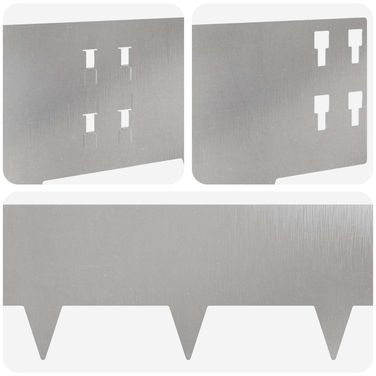 Lawn Edging 30 pcs 100 x 20 cm Steel Silver