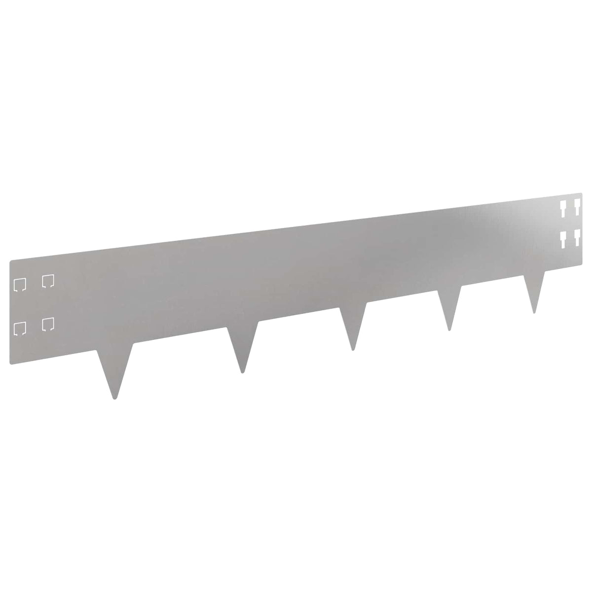 Lawn Edging 30 pcs 100 x 20 cm Steel Silver