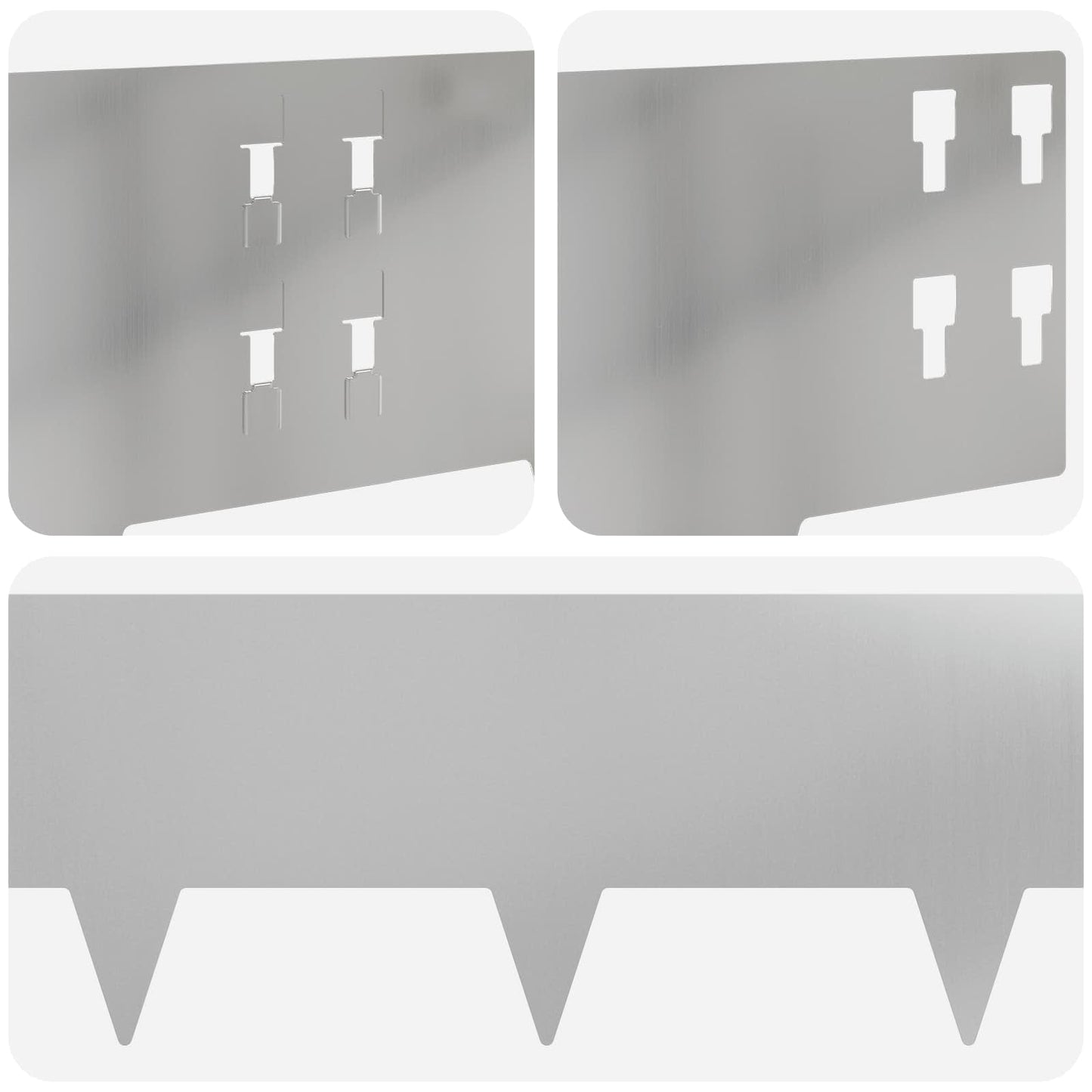 Lawn Edging 10 pcs 100 x 20 cm Steel Silver