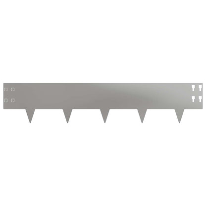 Lawn Edging 10 pcs 100 x 20 cm Steel Silver