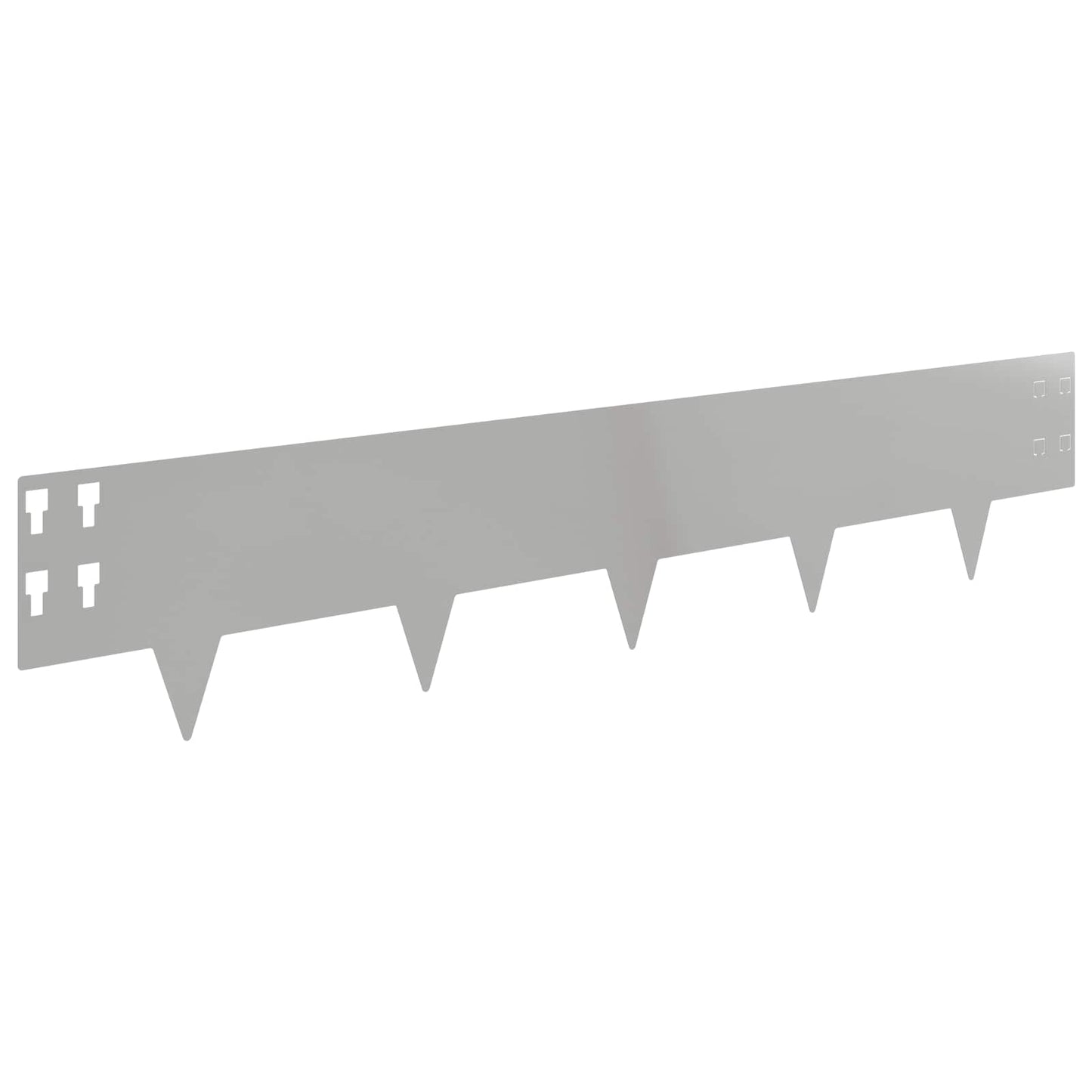 Lawn Edging 30 pcs 100 x 20 cm Steel Silver