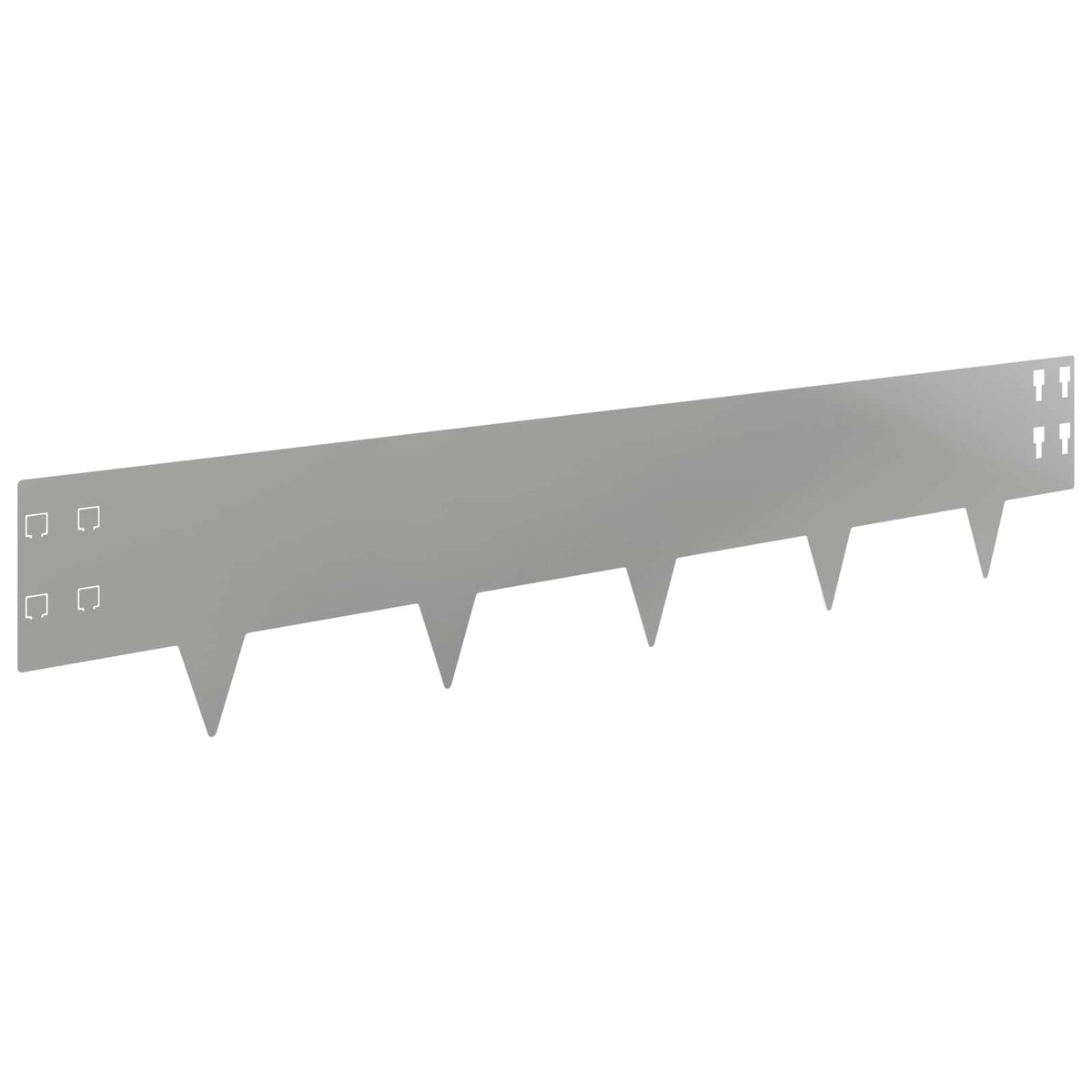 Lawn Edging 50 pcs 100 x 20 cm Steel Silver